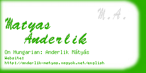 matyas anderlik business card